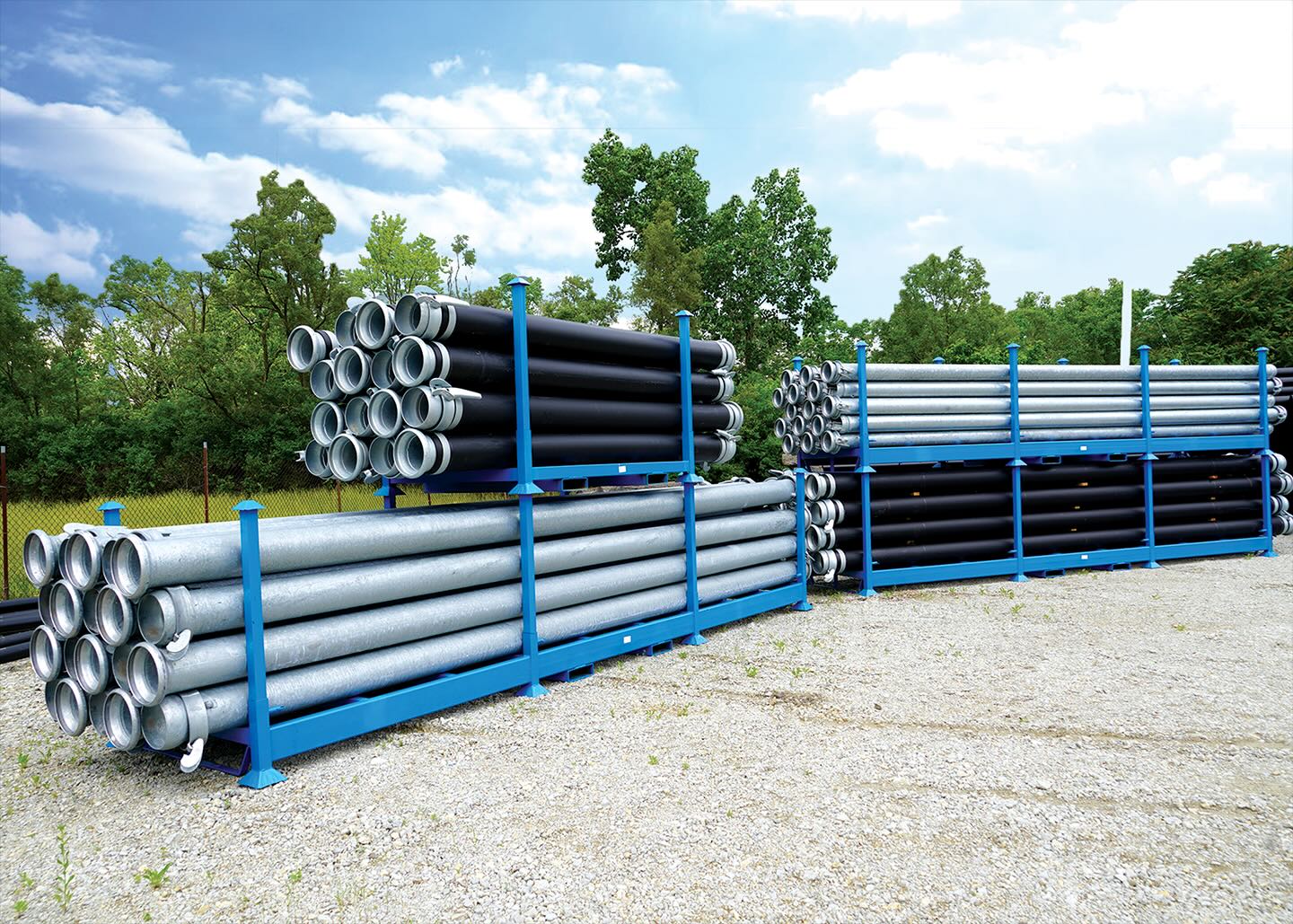 Wolf Creek pipes on pipe racks