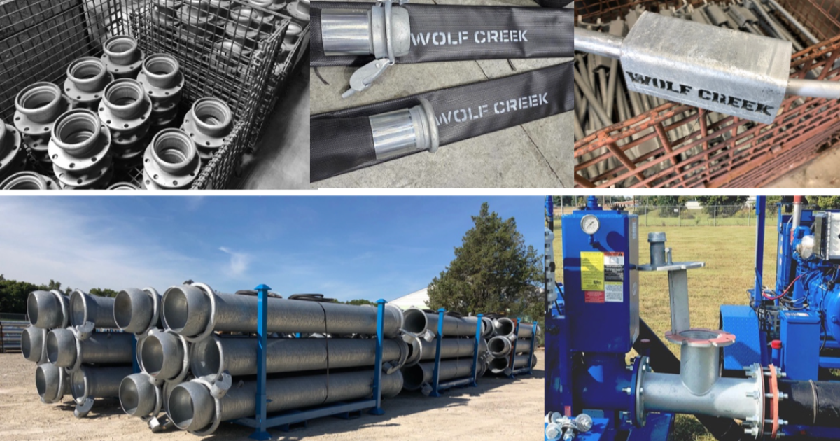 Wolf Creek 2025 year in review collage of portable piping products