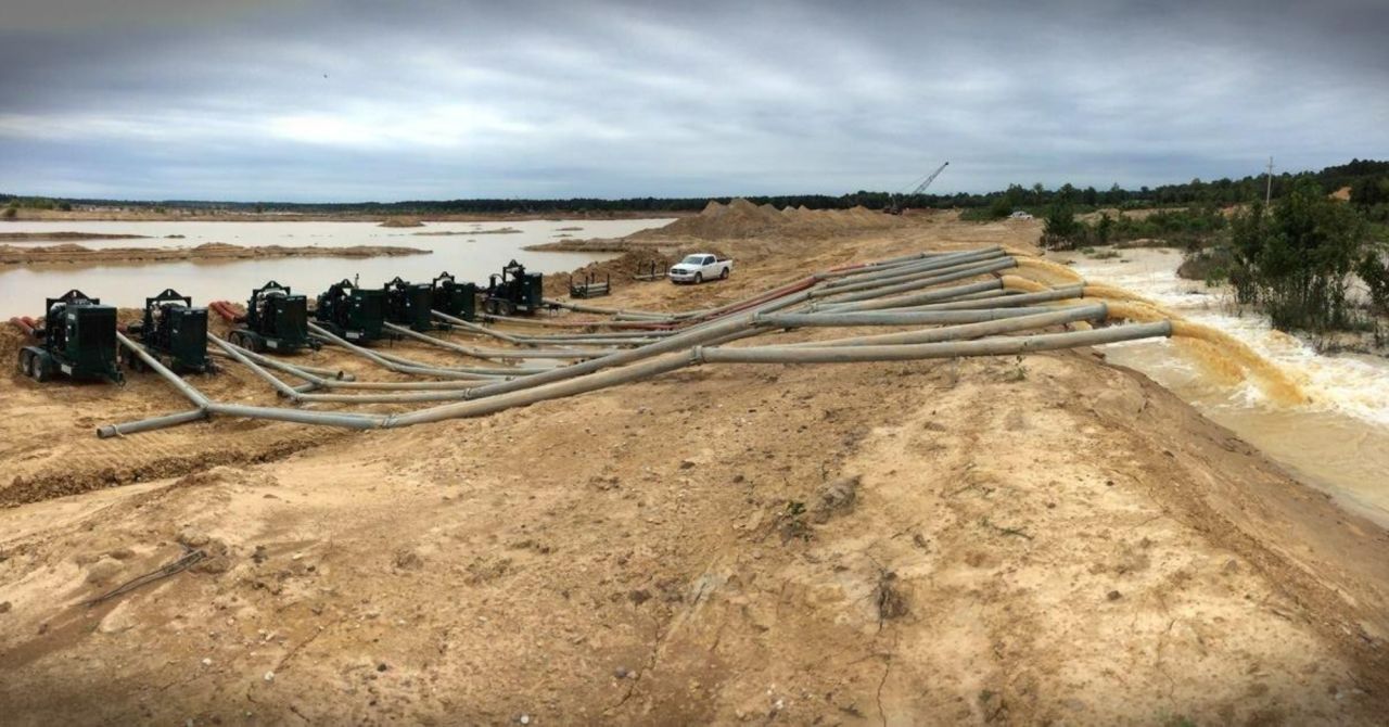 Wolf Creek portable piping products moving large volumes of water hose setups